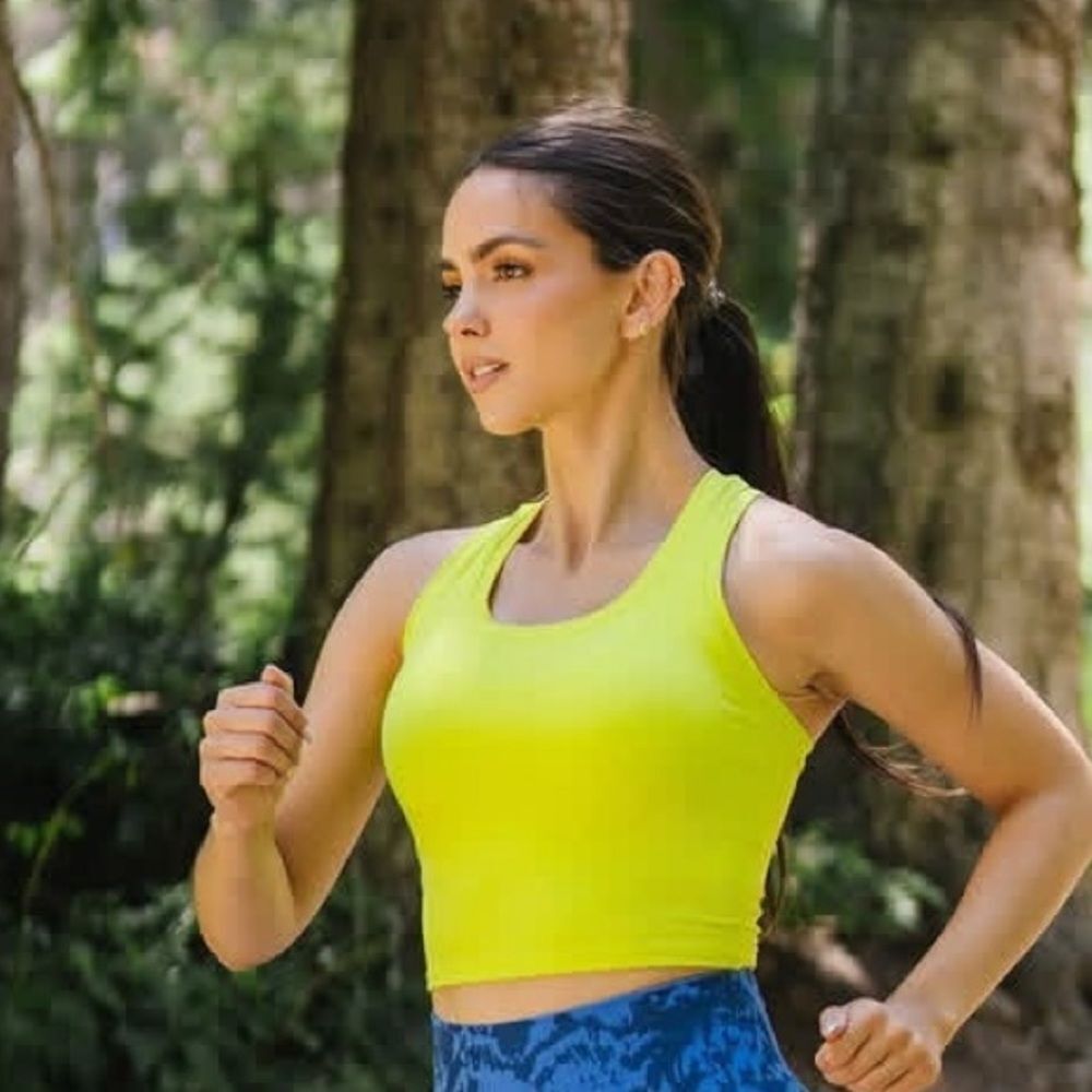 ZYIA Active Stronger Lime Neon Yellow Workout Tank Top Bra